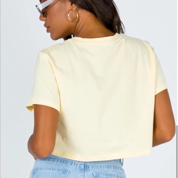 princess polly butter yellow cropped tee - Picture 5 of 6